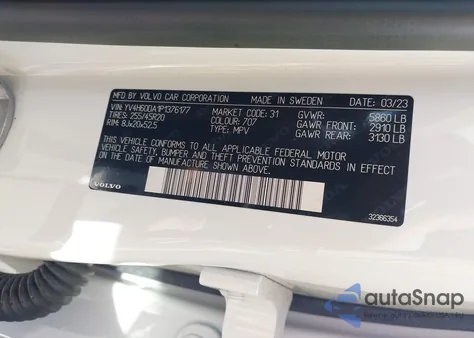 2023 Volvo Xc60 Recharge Plug-In Hybrid T8 Ultimate Bright Theme из США, поврежденный, VIN YV4H60DA1P1376177